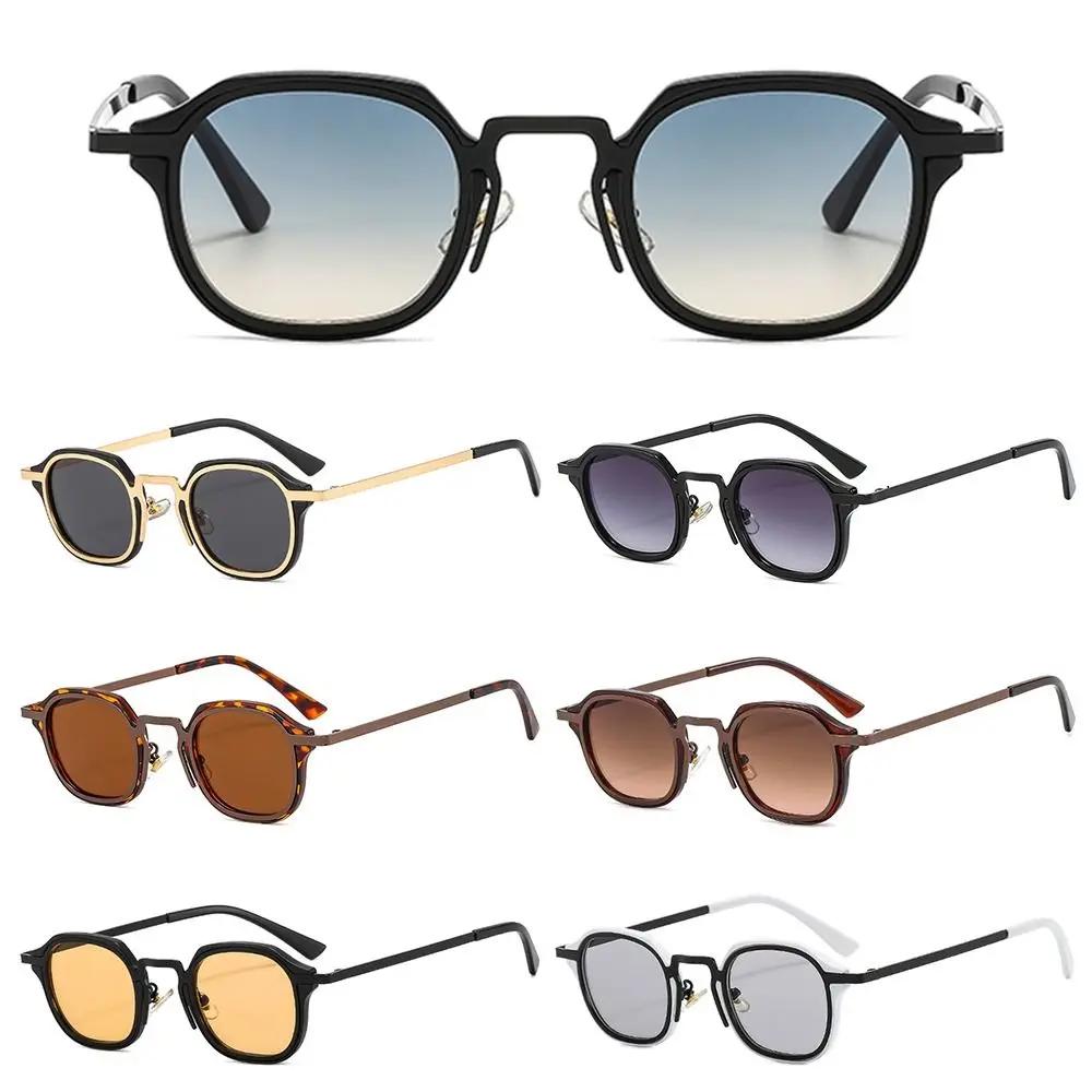 UV400 보호 작은 사각형 선글라스, 패션 Y2K 금속 프레임 운전용 선글라스, 펑크 쉐이드, 남녀 공용